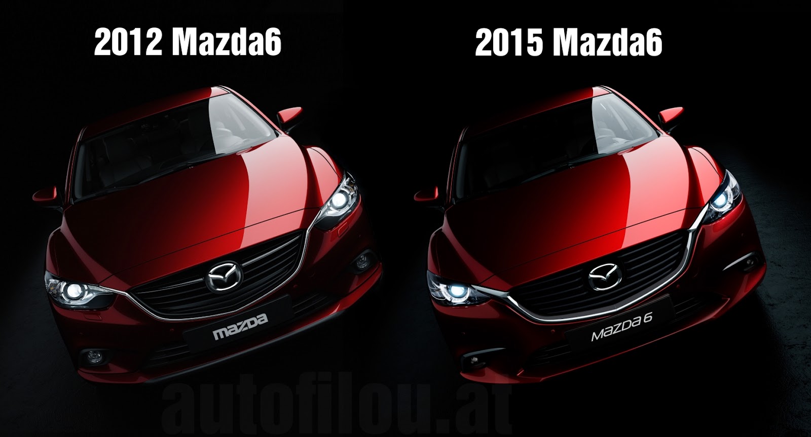 2012 vs. 2015 Mazda6 | Illustration © Raphael Gürth/autofilou.at
