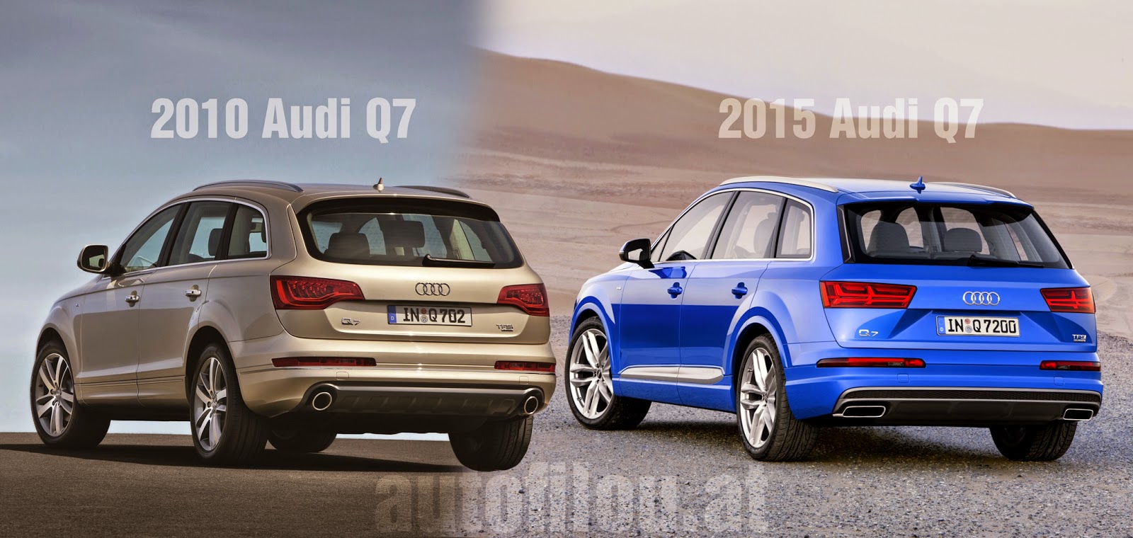 2010 vs. 2015 Audi Q7 | Illustration © Raphael Gürth/autofilou.at