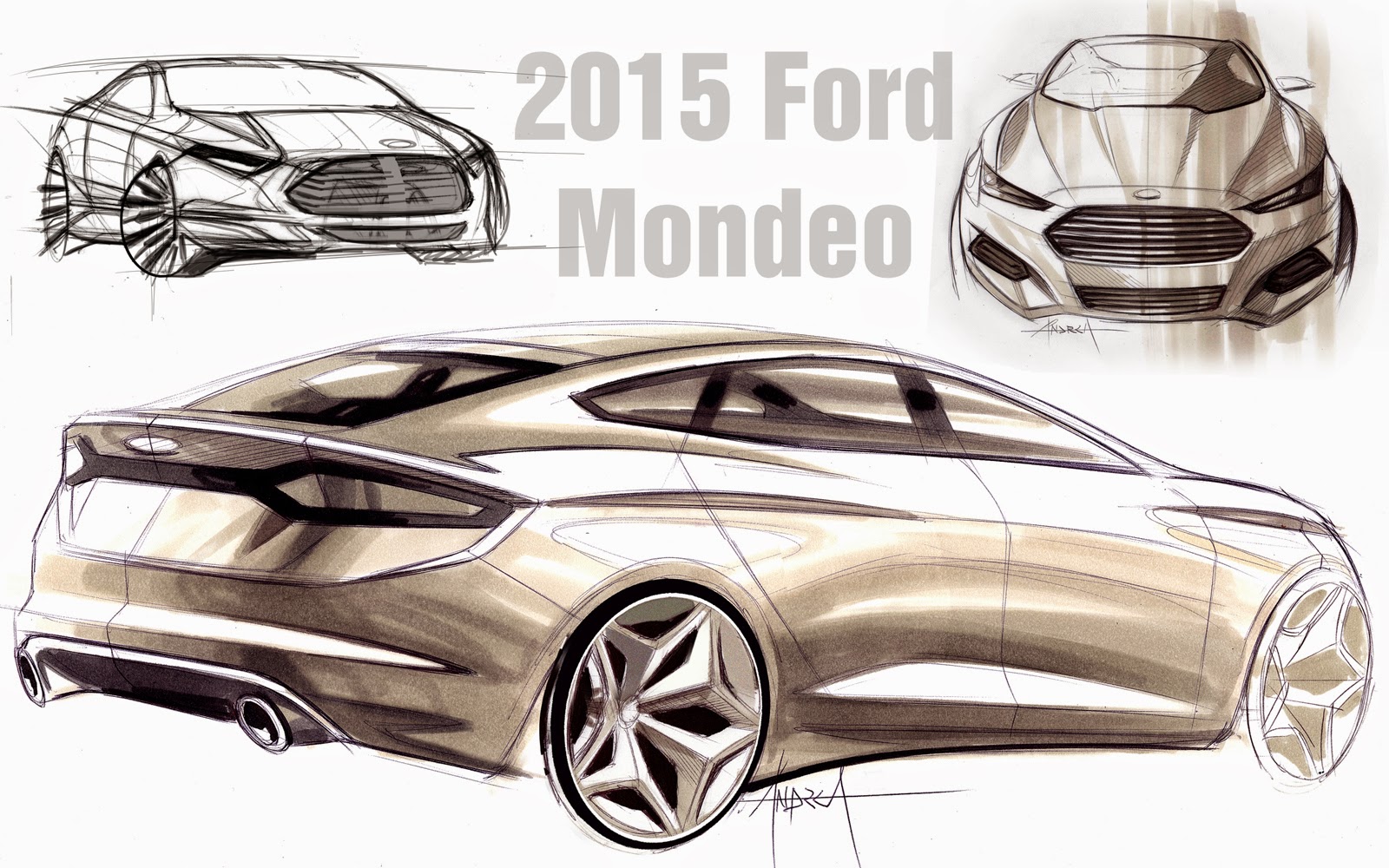 Erste Skizzen/Sketches des 2015er Ford Mondeo | Photo © Ford