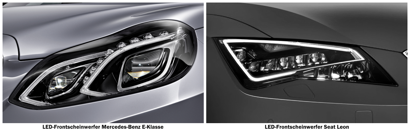 LED-Scheinwerfer Mercedes-Benz E-Klasse & Seat Leon | Photo © Hersteller