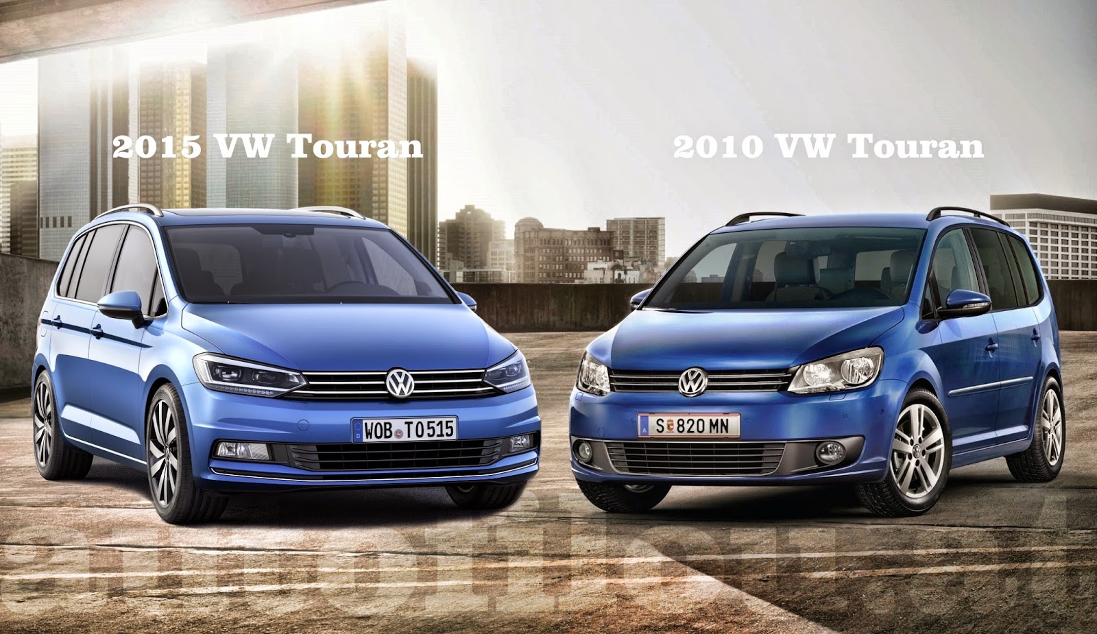 2015 vs. 2010 VW Touran | Illustration © Raphael Gürth/autofilou.at