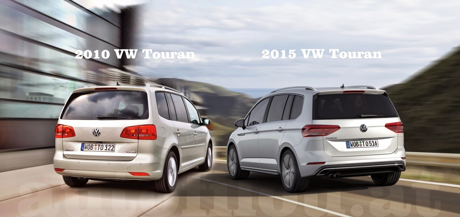 2010 vs. 2015 VW Touran | Illustration © Raphael Gürth/autofilou.at