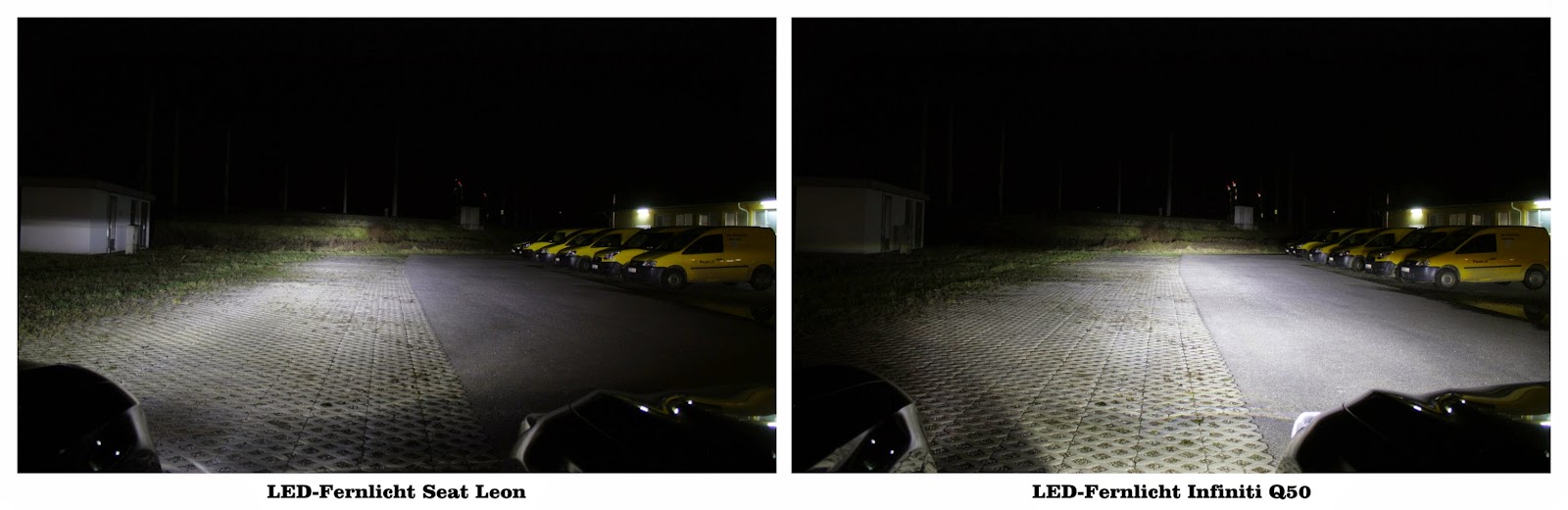 LED-Fernlicht Seat Leon & Infiniti Q50 | Photo © Raphael Gürth/autofilou.at