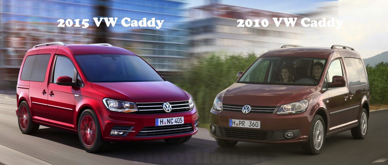 2015 vs. 2010 VW Caddy | Illustration © Raphael Gürth/autofilou.at