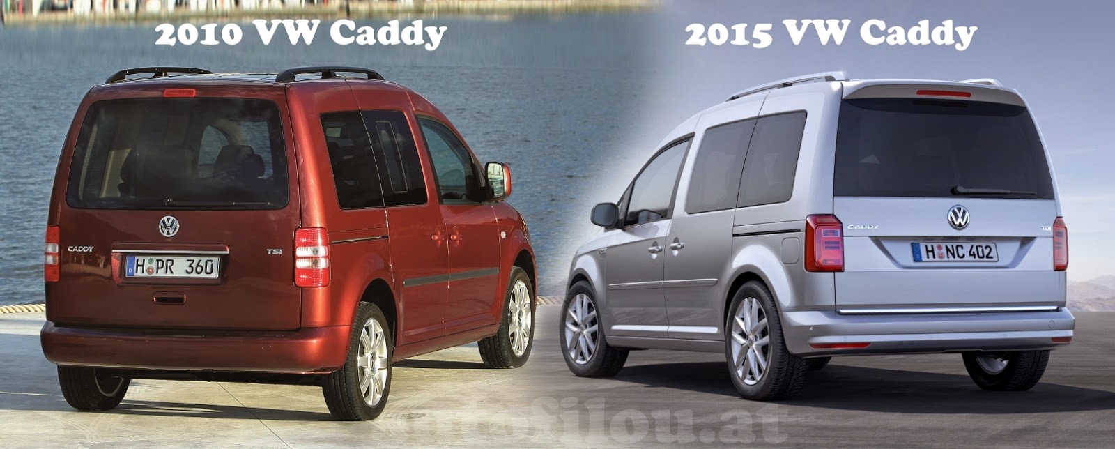 2010 vs. 2015 VW Caddy | Illustration © Raphael Gürth/autofilou.at