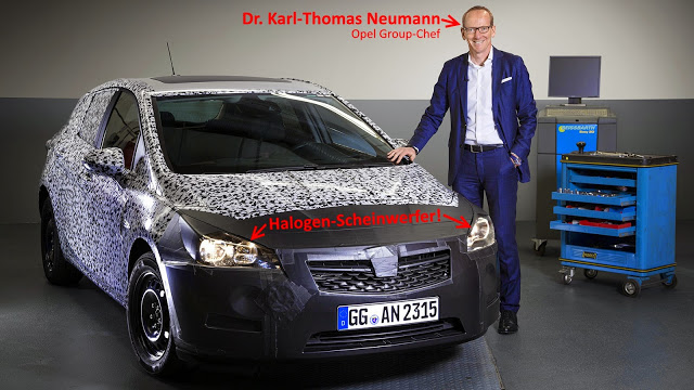 Dr. Karl-Thomas Neumann mit dem 2016er Opel Astra | Photo © GM Company