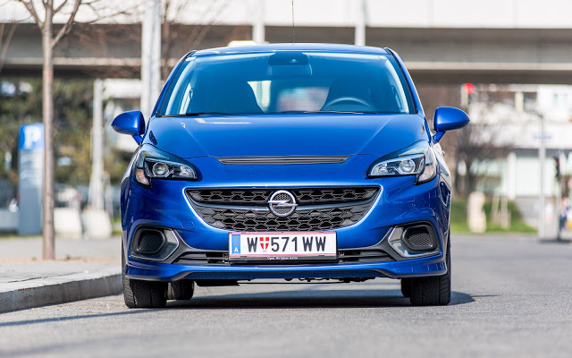Opel Corsa OPC test review drive front vorne blau