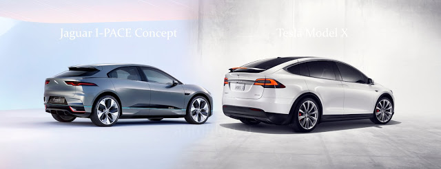 Jaguar I-PACE Concept vs. Tesla Model X comparison difference unterschied vergleich