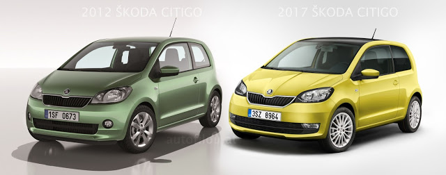 2012 2017 Skoda Citigo change änderungen difference unterschied vergleich compare versus