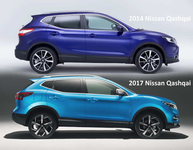 2014 2017 Nissan Qashqai compare difference chances änderungen unterschied neuerung vergleich