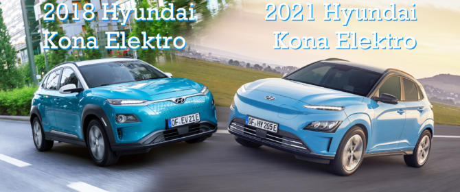 2018 vs. 2021 Hyundai Kona Elektro Facelift Electric Electro Vergleich Unterschiede Difference Changes Neuerungen